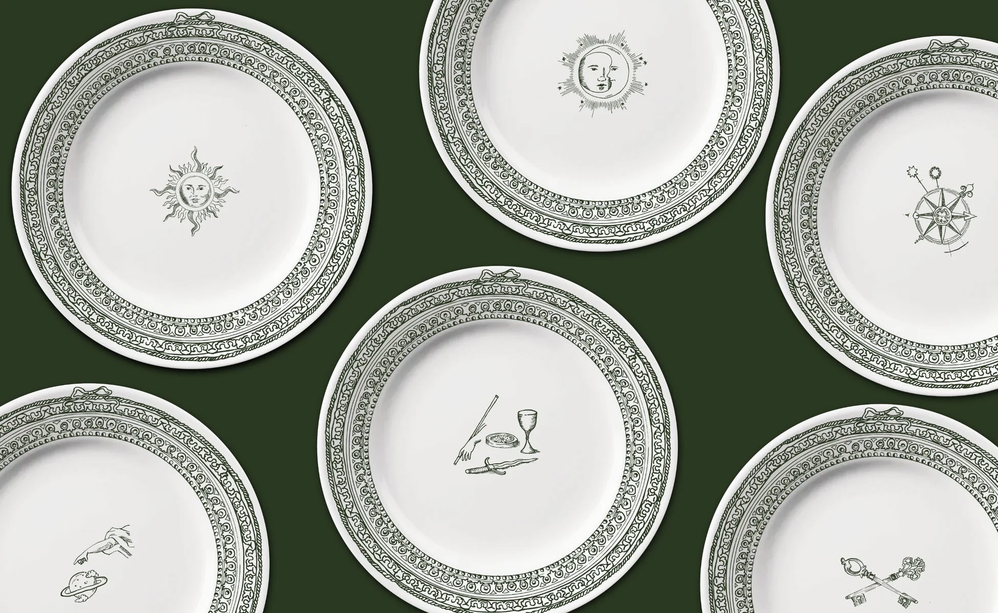 シンボリックなイラストの皿