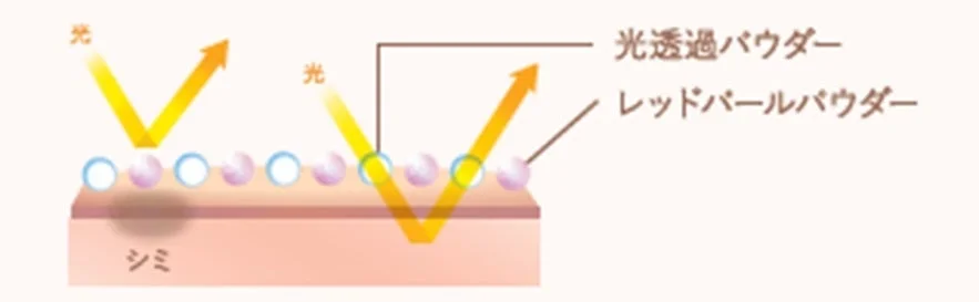 光 シミ 光透過パウダー レッドパールパウダー