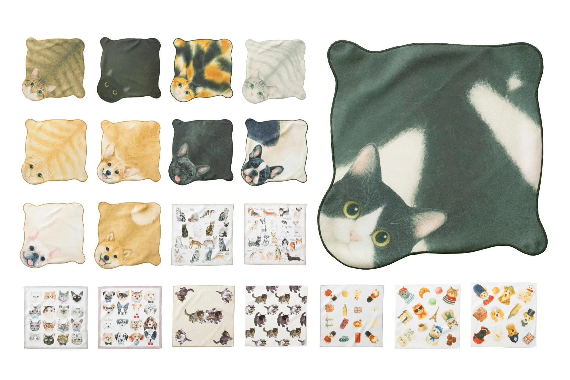 犬猫デザイン らくらく手間なし風呂敷