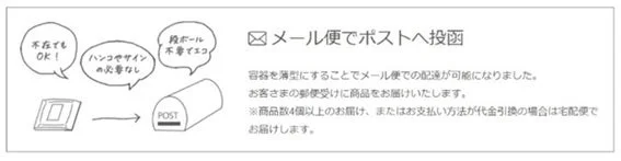 不在でもOK！ ハンコやサインの必要なし 段ボール不要でエコ メール便でポストへ投函