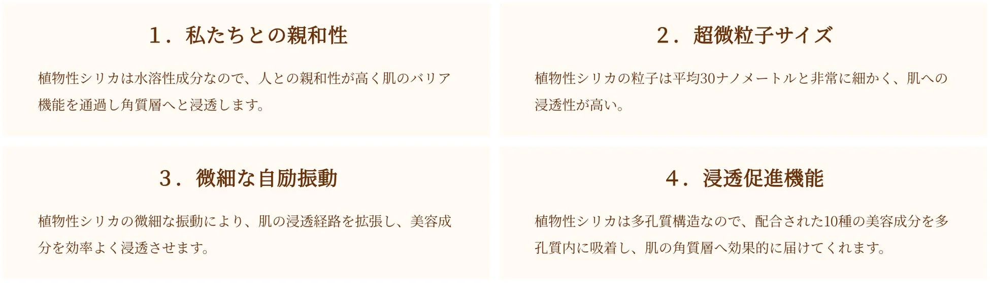 植物性シリカの4つの特長