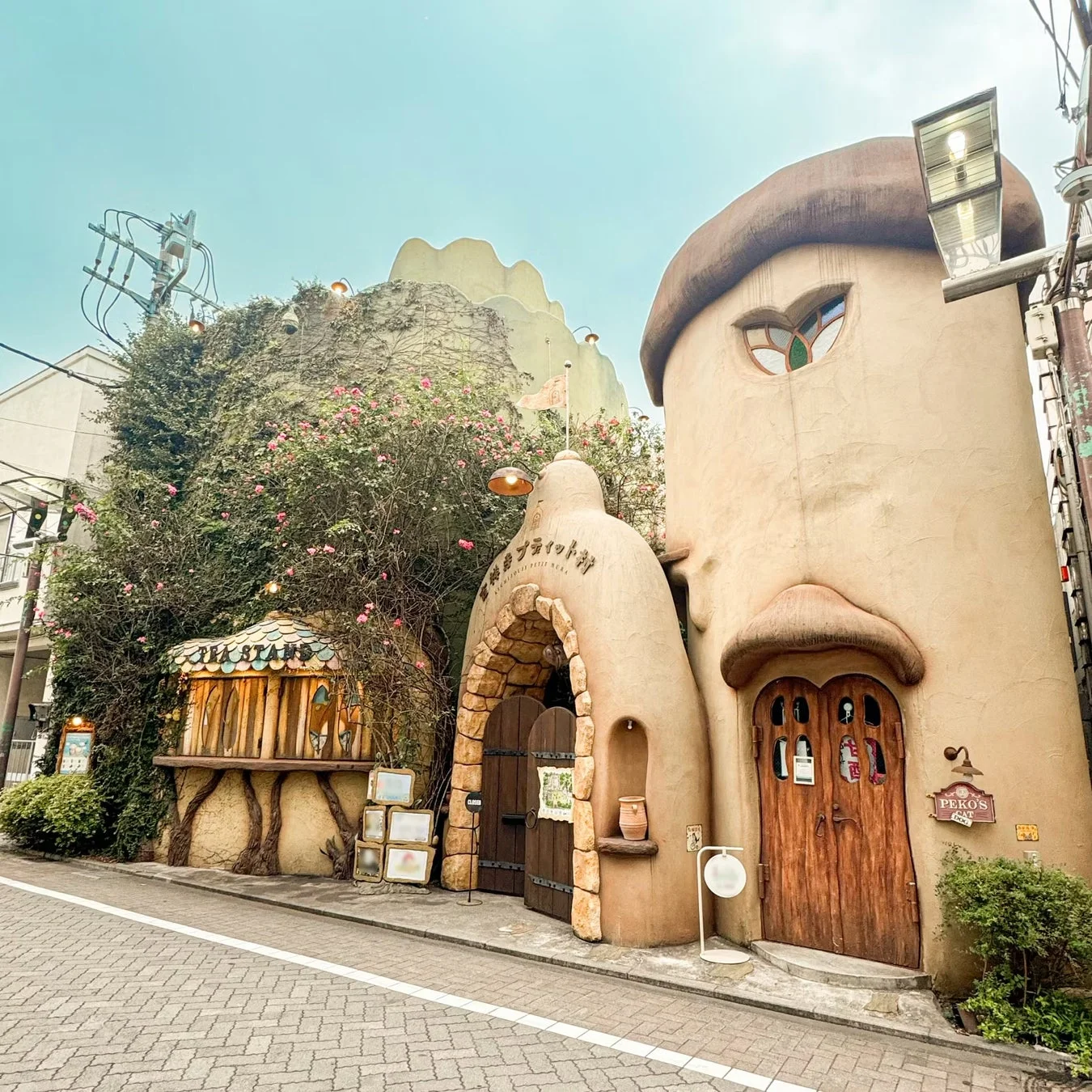 蔦と花で覆われたメルヘンな建物