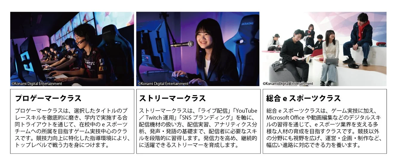 プロゲーマー、ストリーマー、総合eスポーツクラスの説明