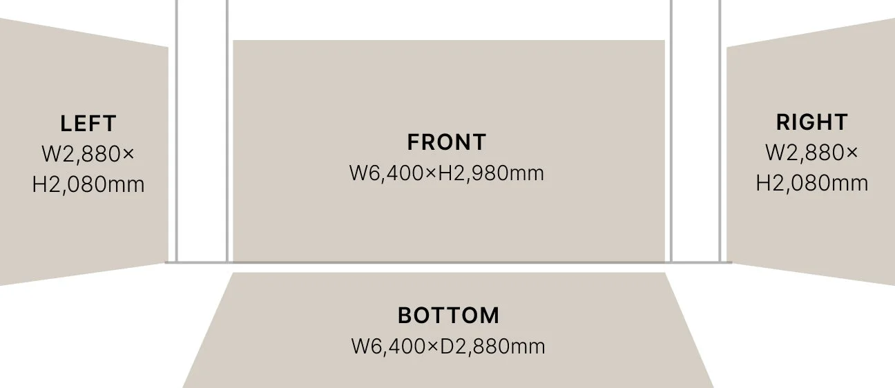 LEDステージ設備の寸法図