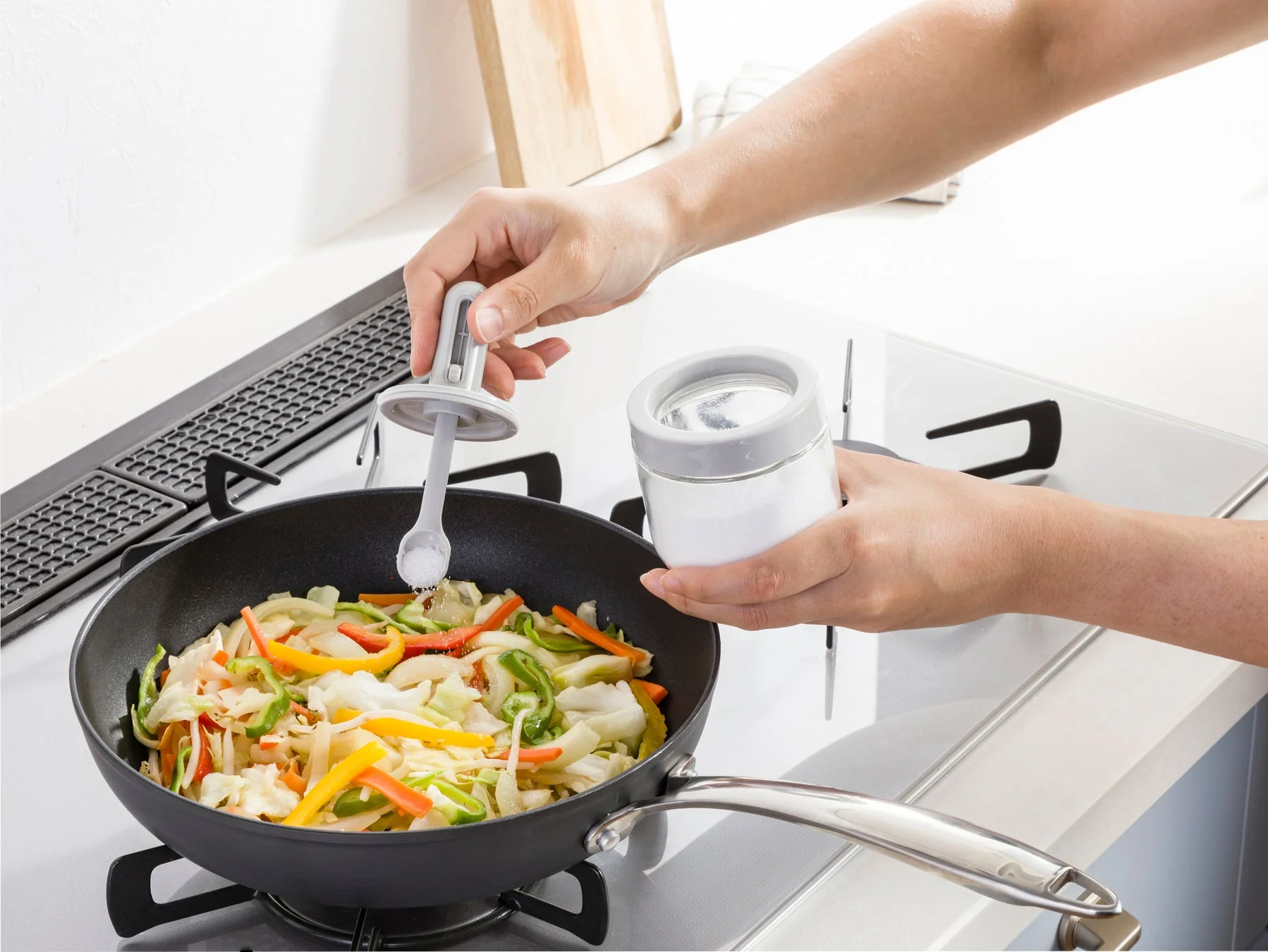 調味料ポット 丸 グレー