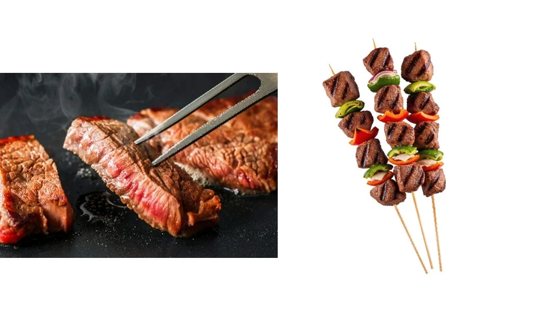 ステーキと串焼きの肉料理