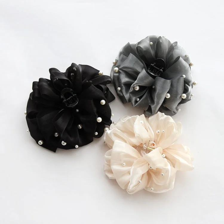 ボリュームパール付フリルバンスクリップ