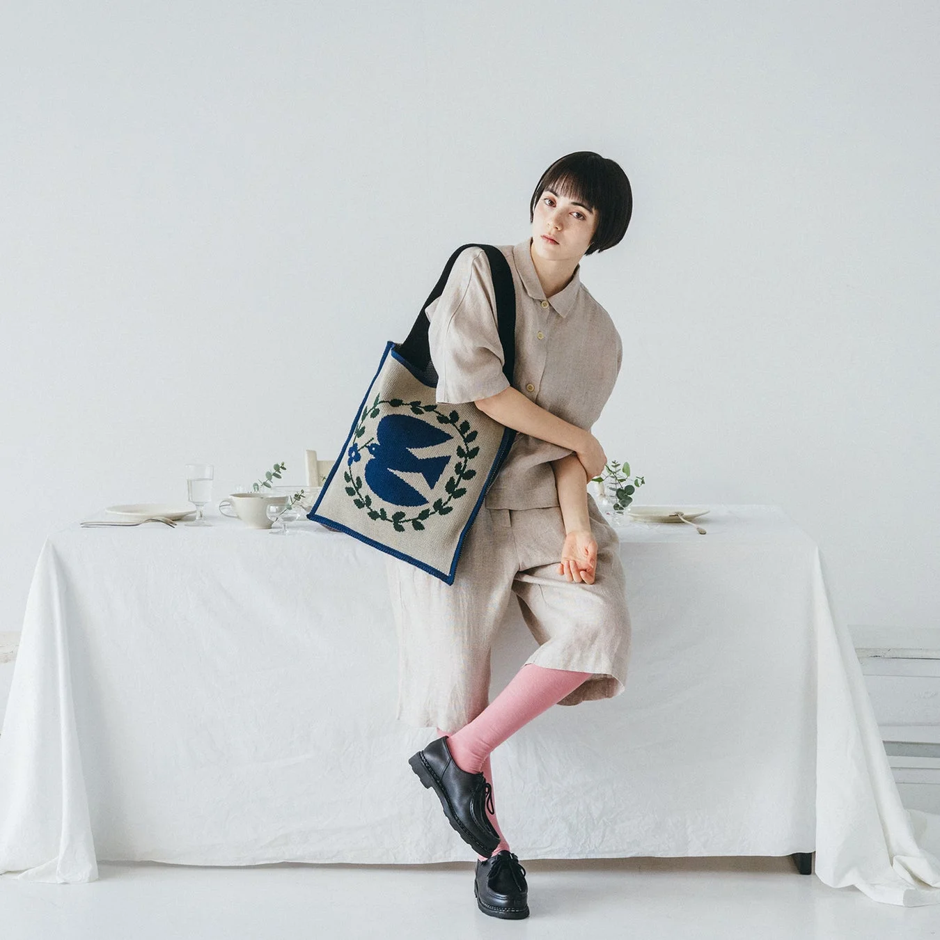 FrenchBull スタンプニットバッグ