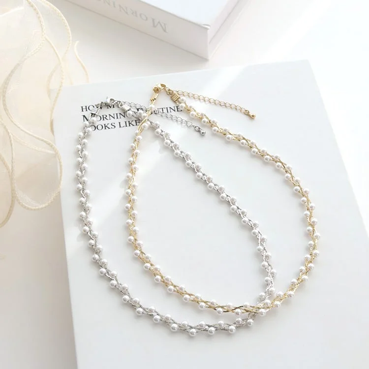 プチパールチェーンネックレス