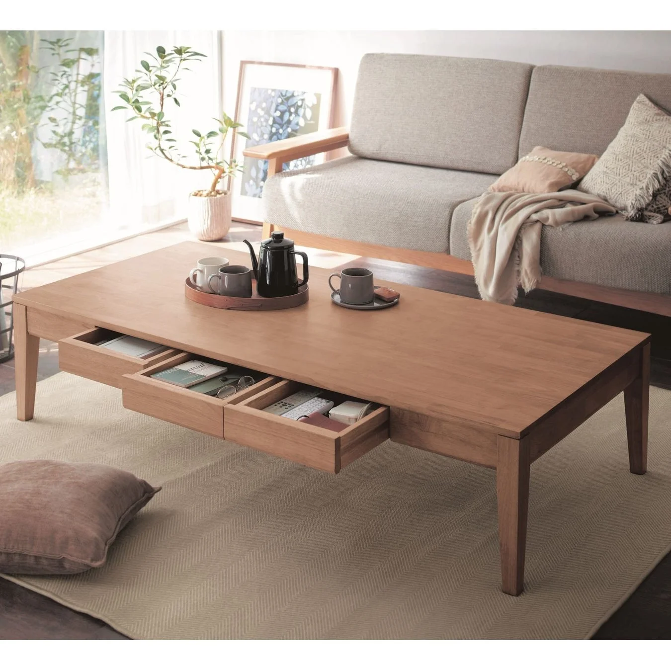 引出付ローテーブル