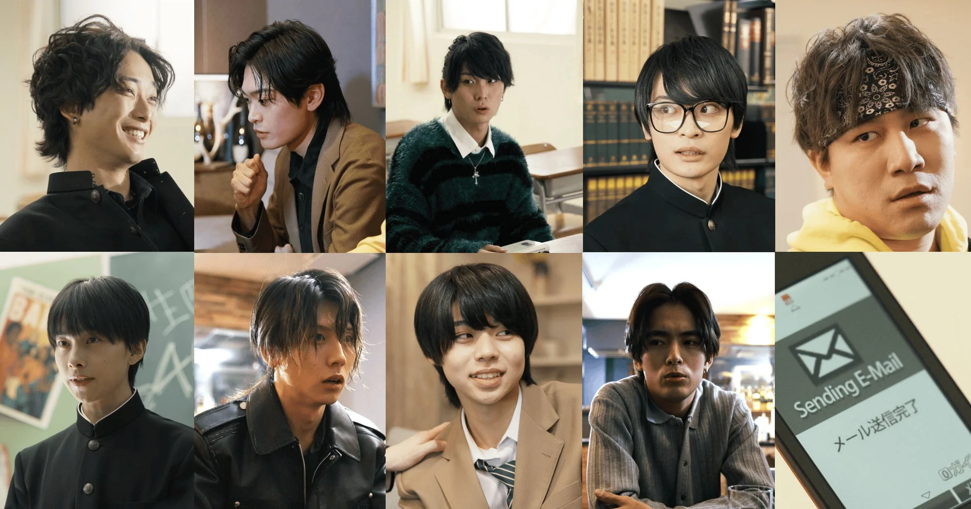 複数の男性が写るコラージュ画像