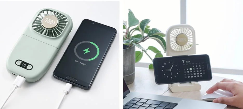 Toffy ひんやり6Wayモバイルファン使用イメージ