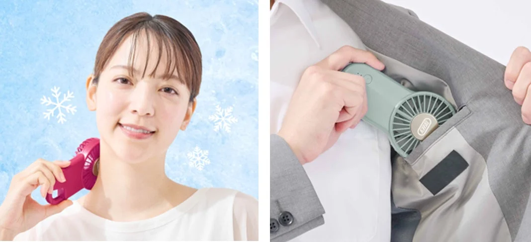 Toffy 薄型ひんやりフックファン使用イメージ