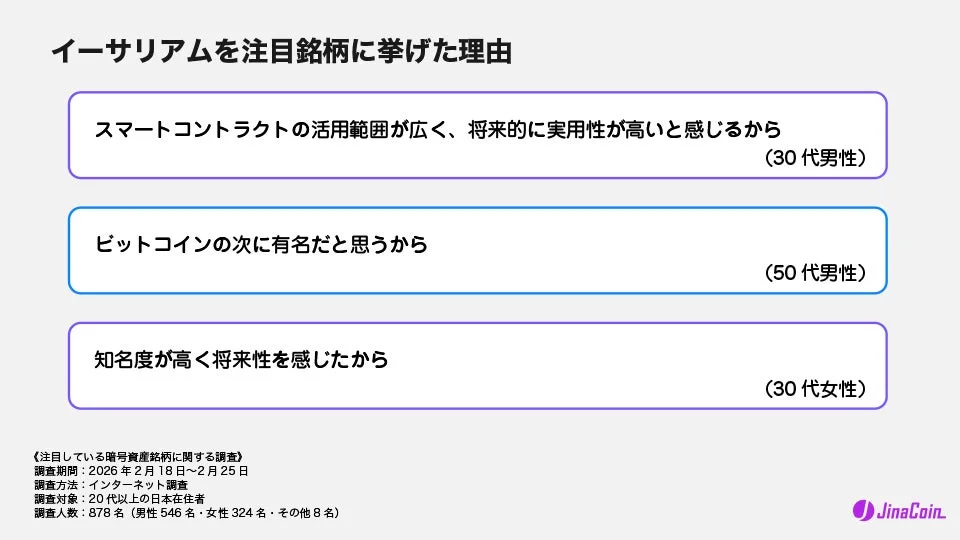 イーサリアムを注目銘柄に挙げた理由
