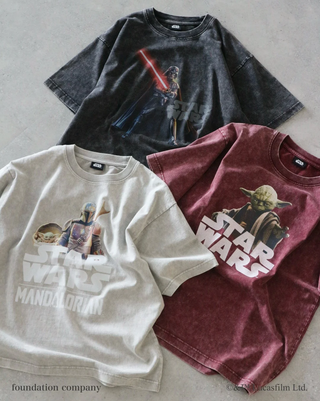 スターウォーズ,Tシャツ,ダースベイダー,マンダロリアン,グローグー,ヨーダ,キャラクターTシャツ,ファッション,アパレル,トップス,カジュアル,洗い加工