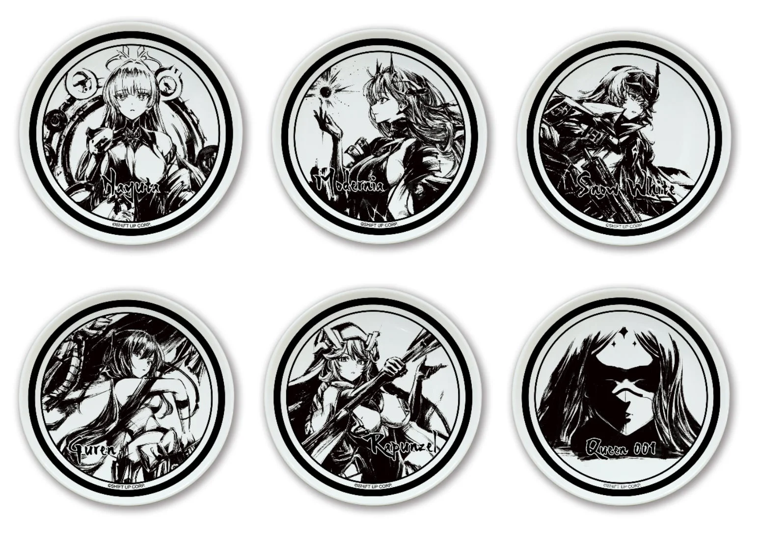 墨絵豆皿6種セット1