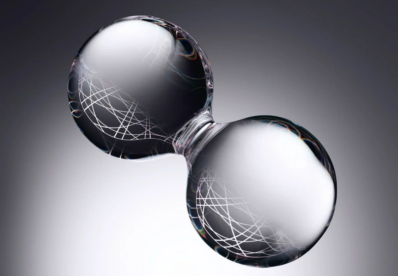 抽象的な球体と線状の模様