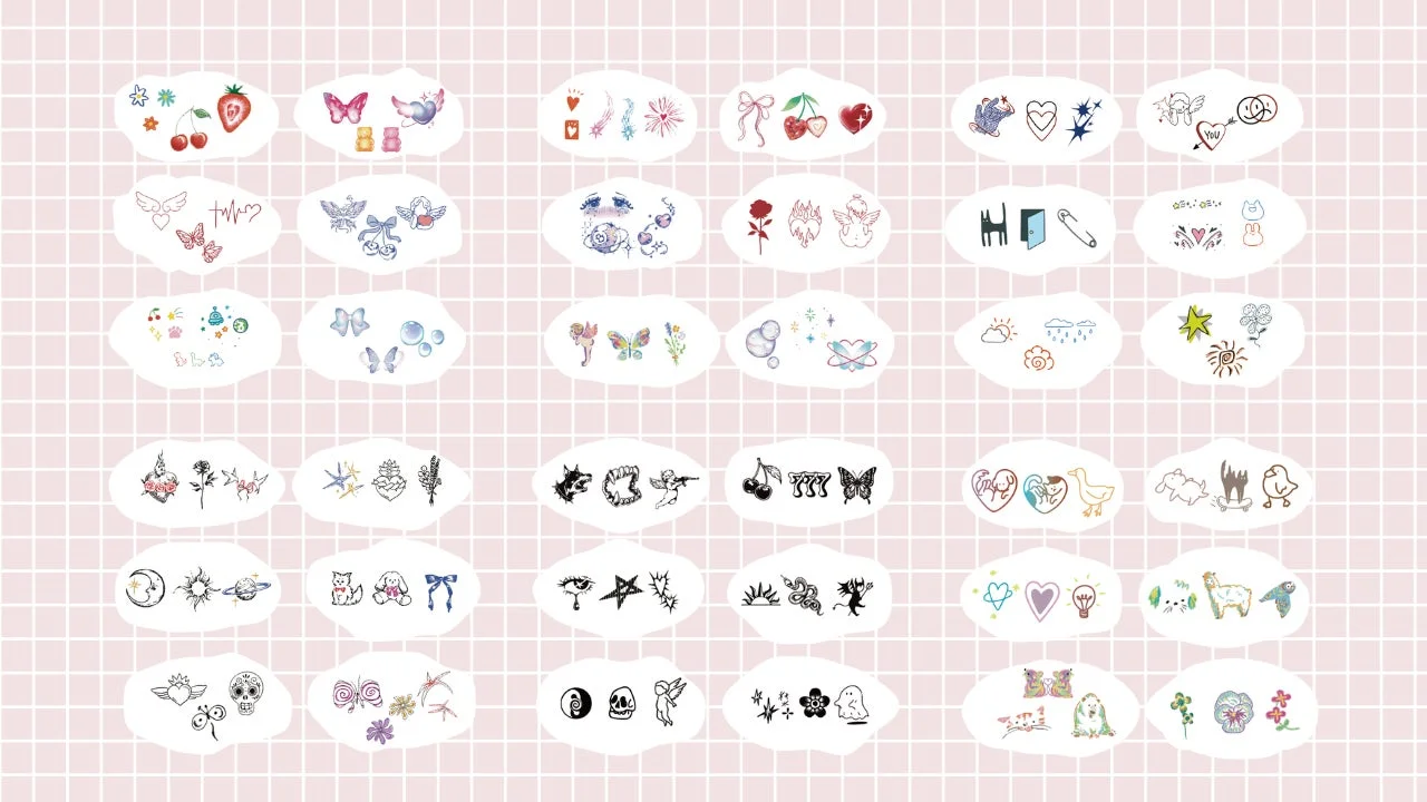 ポップでファンシーなタトゥーデザイン