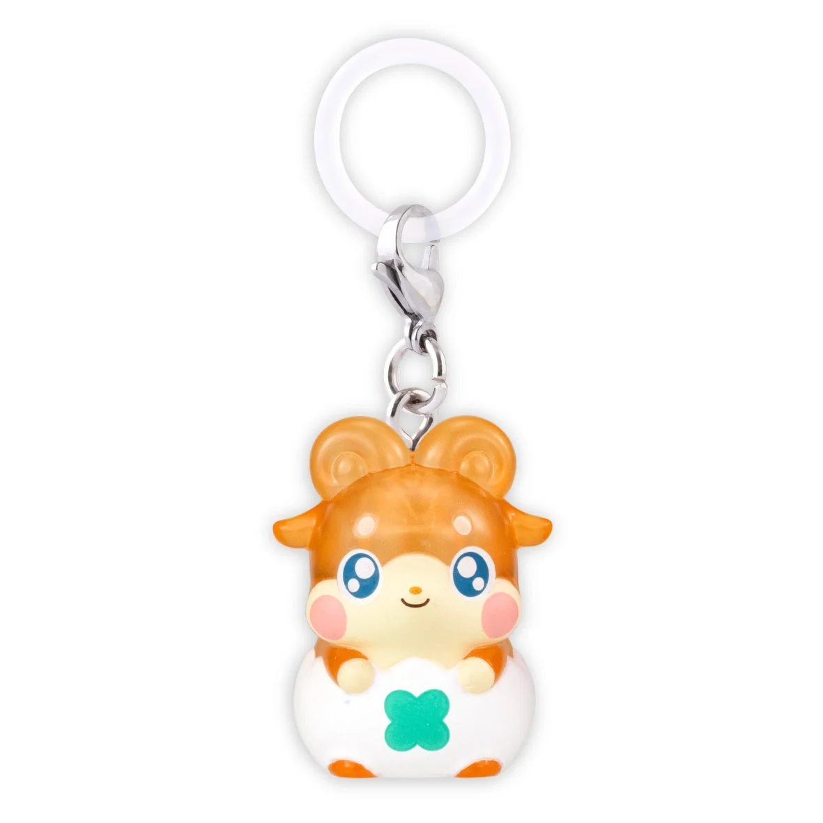 オレンジ色の可愛らしい動物キャラクターのキーホルダー