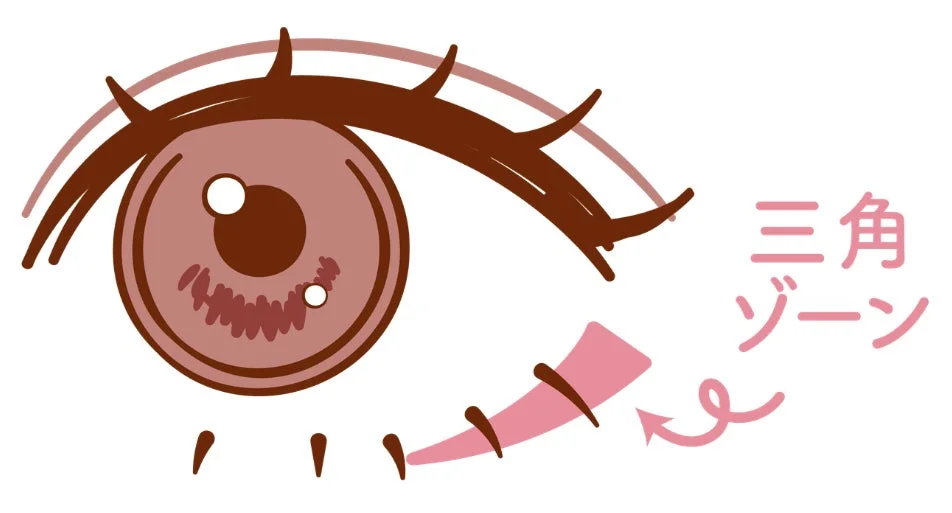 目元の三角ゾーンのイラスト
