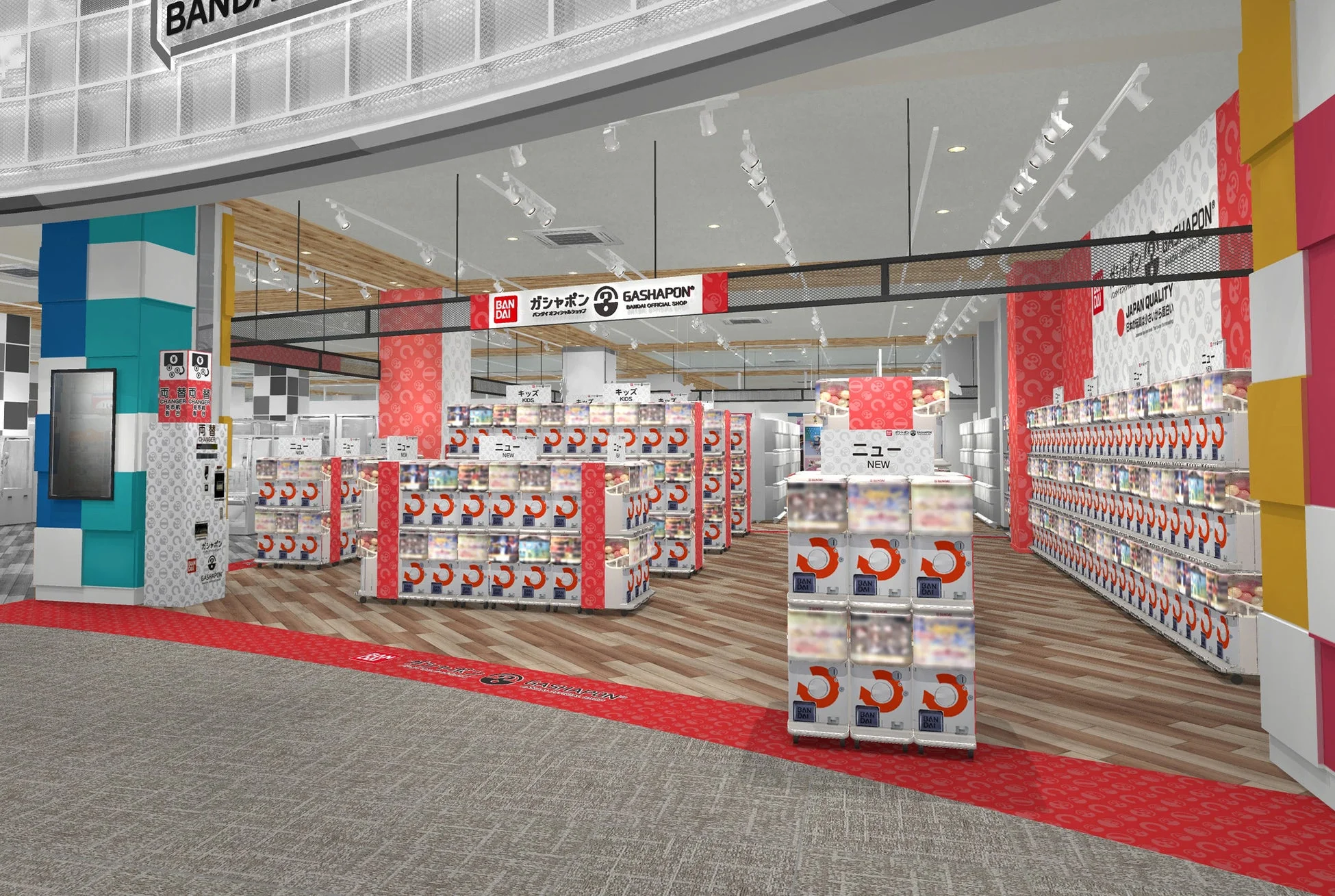 ガシャポンバンダイオフィシャルショップの店内風景