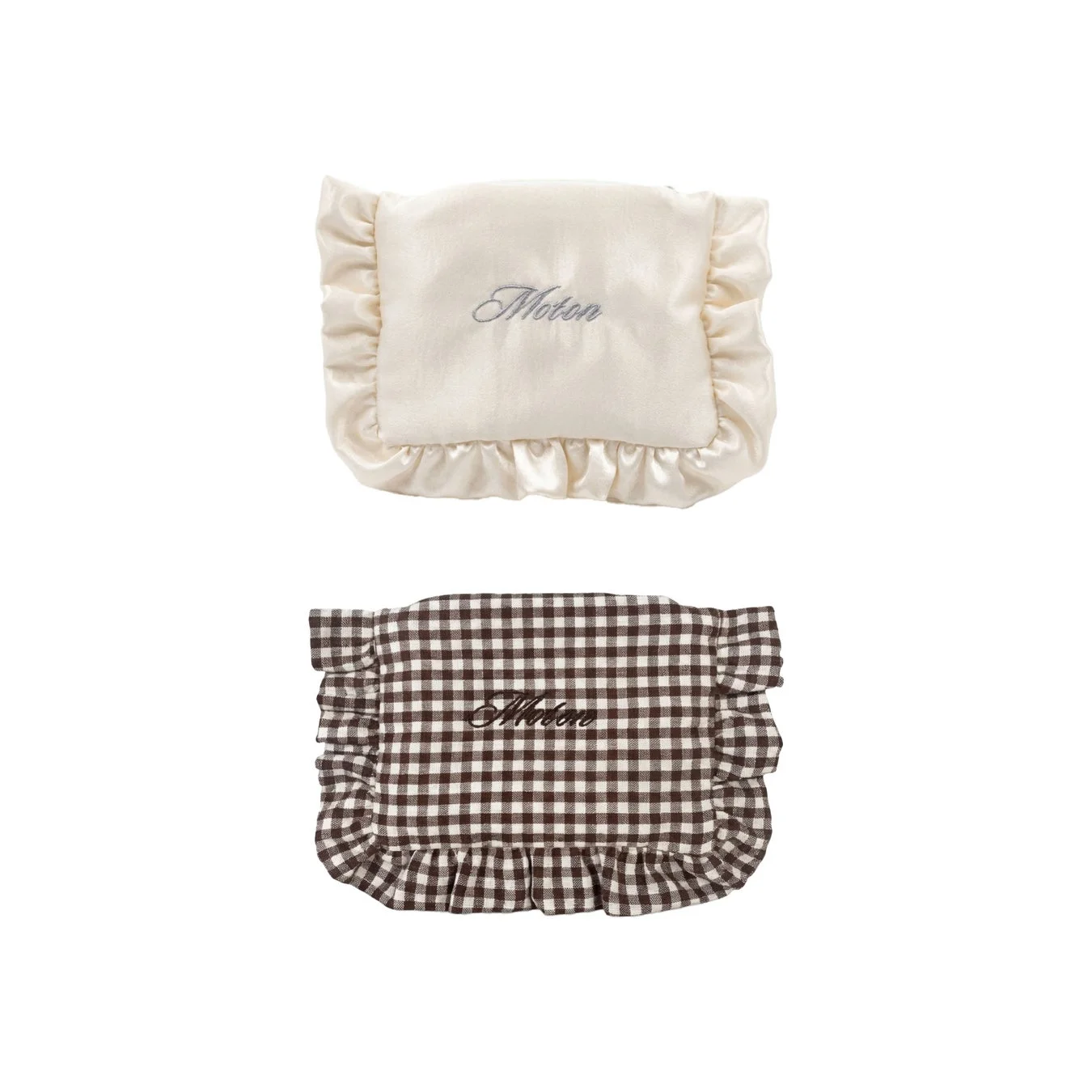 刺繍フリルポーチ