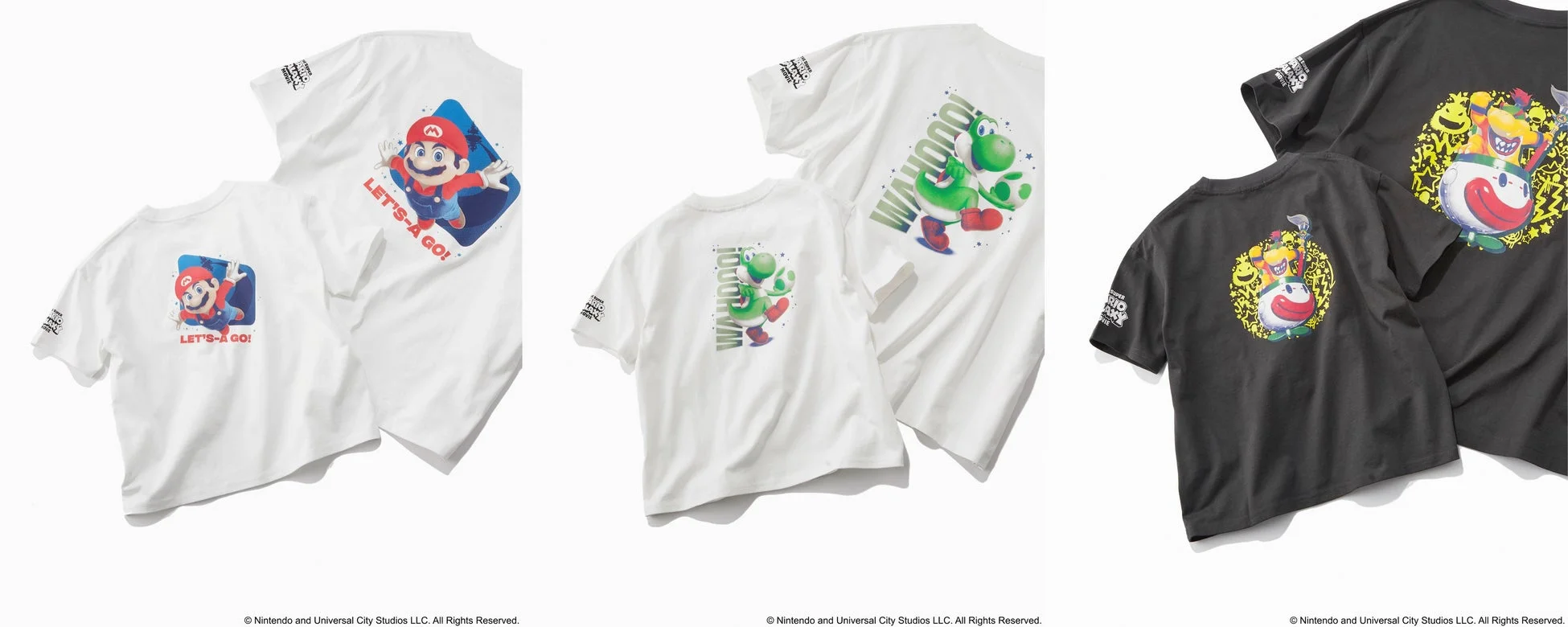 マリオ、ヨッシー、クッパJr.のキッズTシャツ