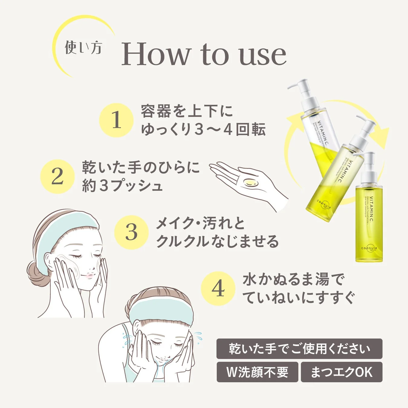 クレンジングオイルの使い方