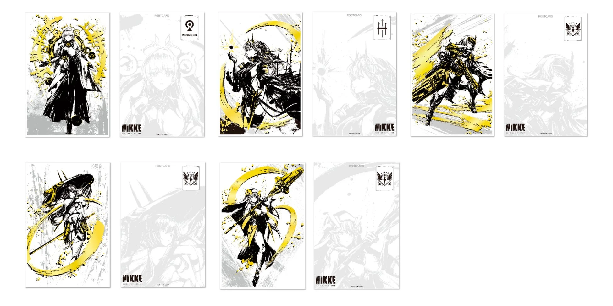 墨絵金箔ポストカード