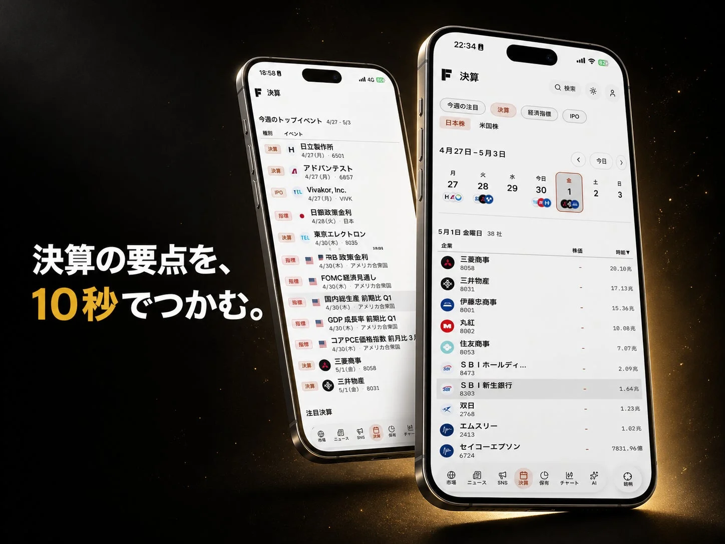 決算の要点を、10秒でつかむ。