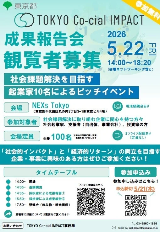 社会起業家成果報告会観覧者募集