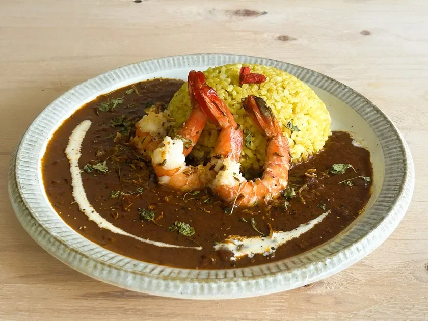 無農薬玄米カレーコブカフェのエビカレー