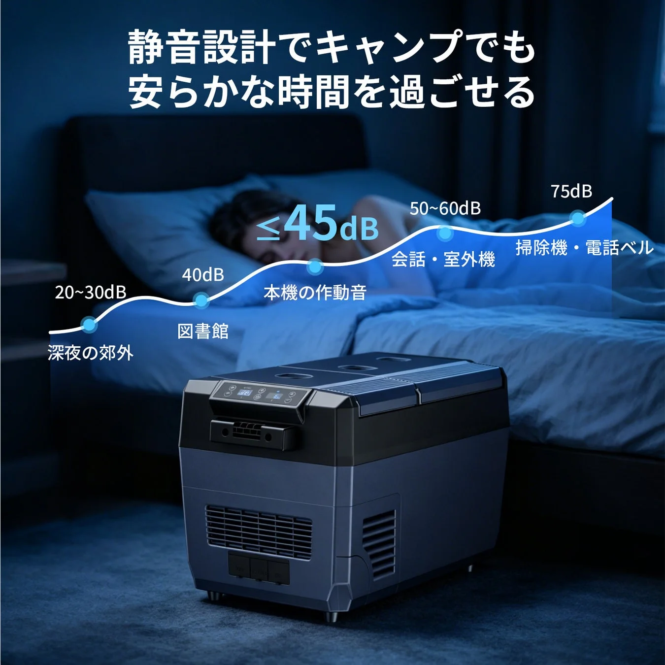 静音設計でキャンプでも安らかな時間を過ごせる