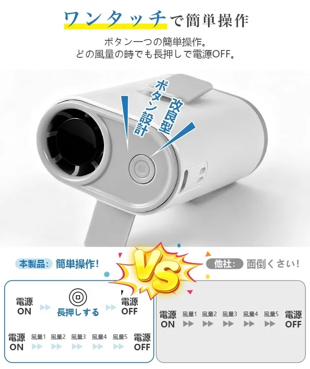 ワンタッチで簡単操作。