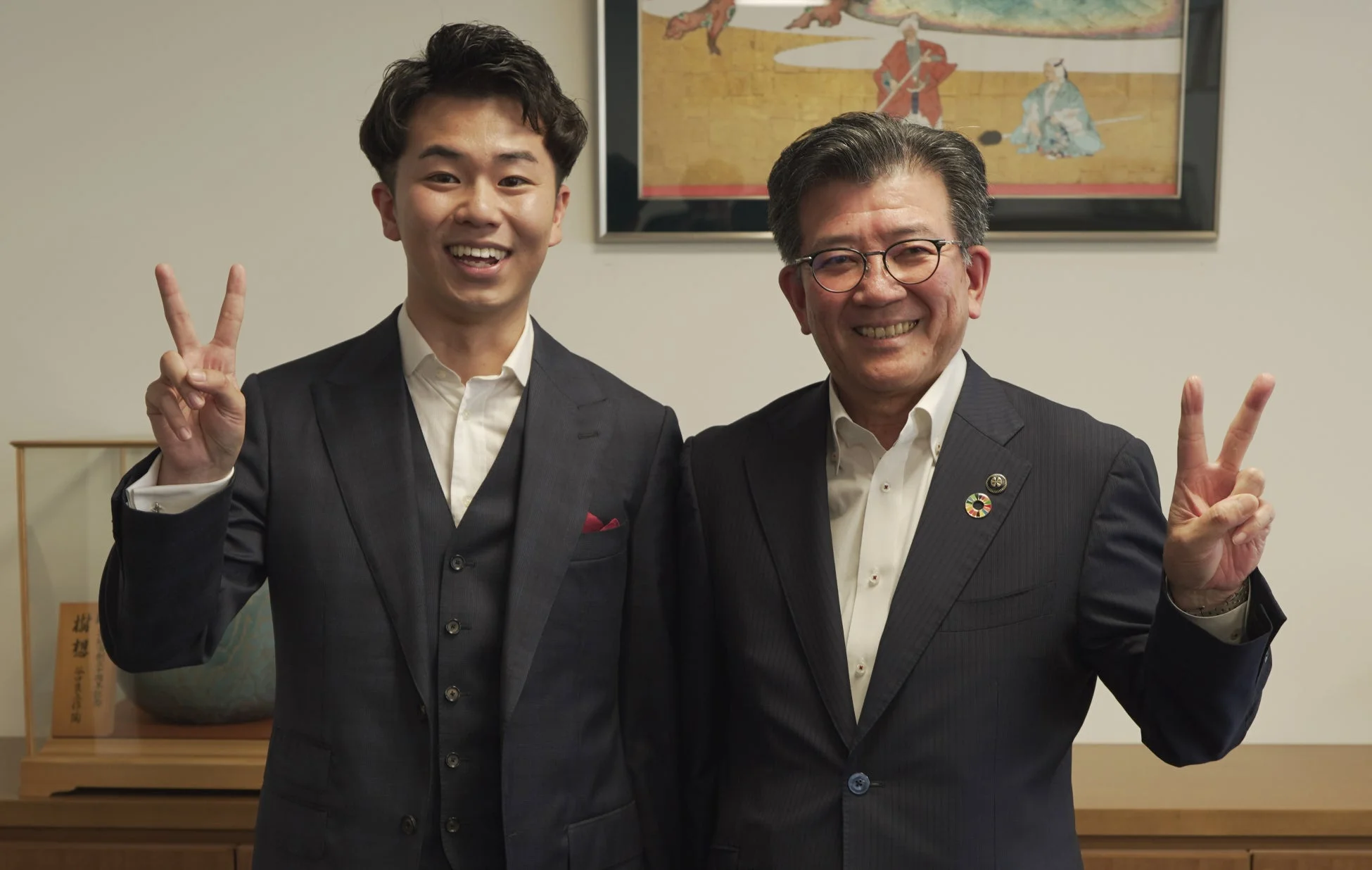 高砂市長を表敬訪問する風ノ翔馬氏