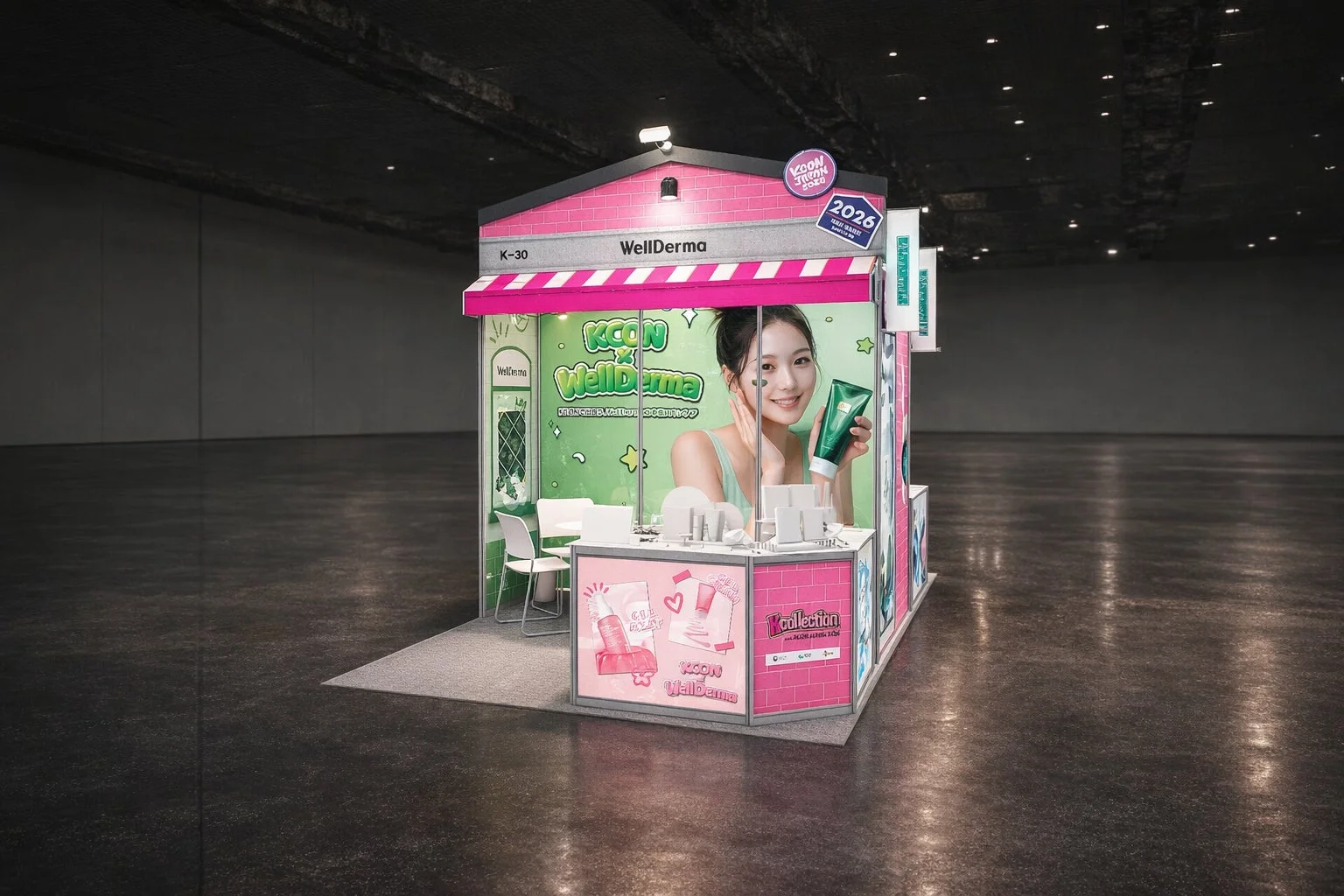 KCONイベントで設営されたWellDermaのK-Beauty展示ブース