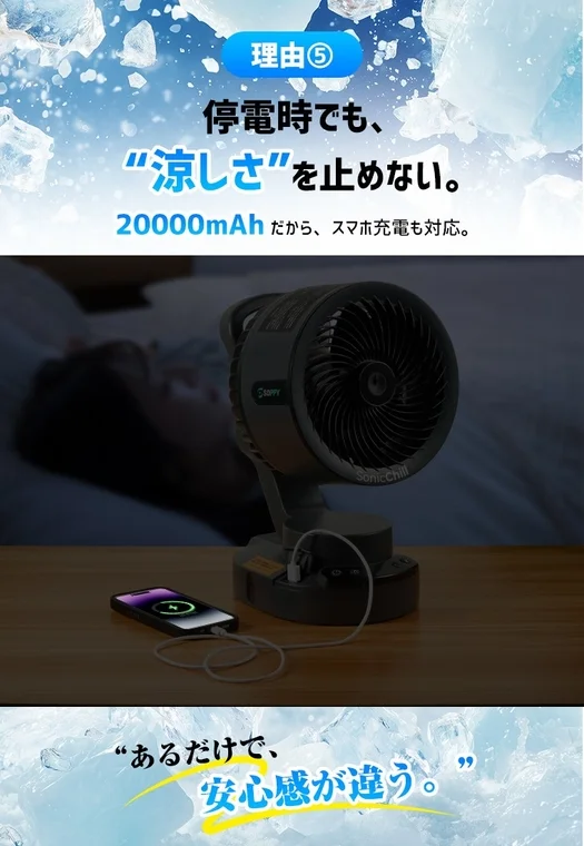 停電時でも、“涼しさ”を止めない。