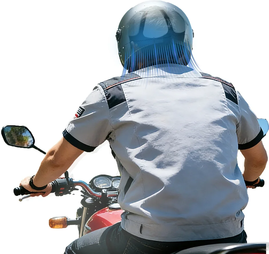 バイク乗車時の冷却イメージ