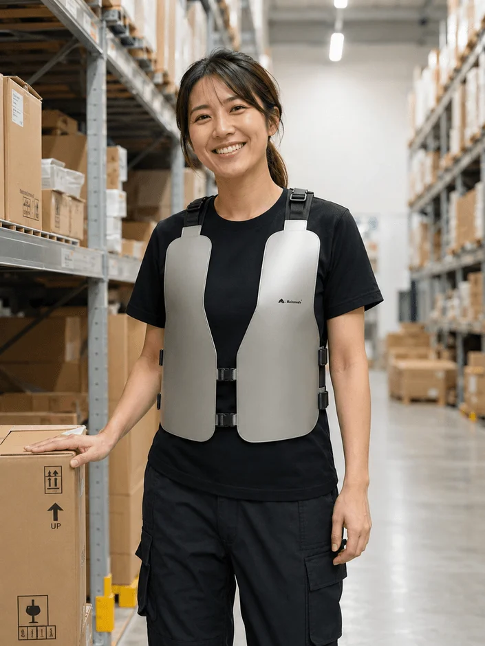 倉庫で作業する女性