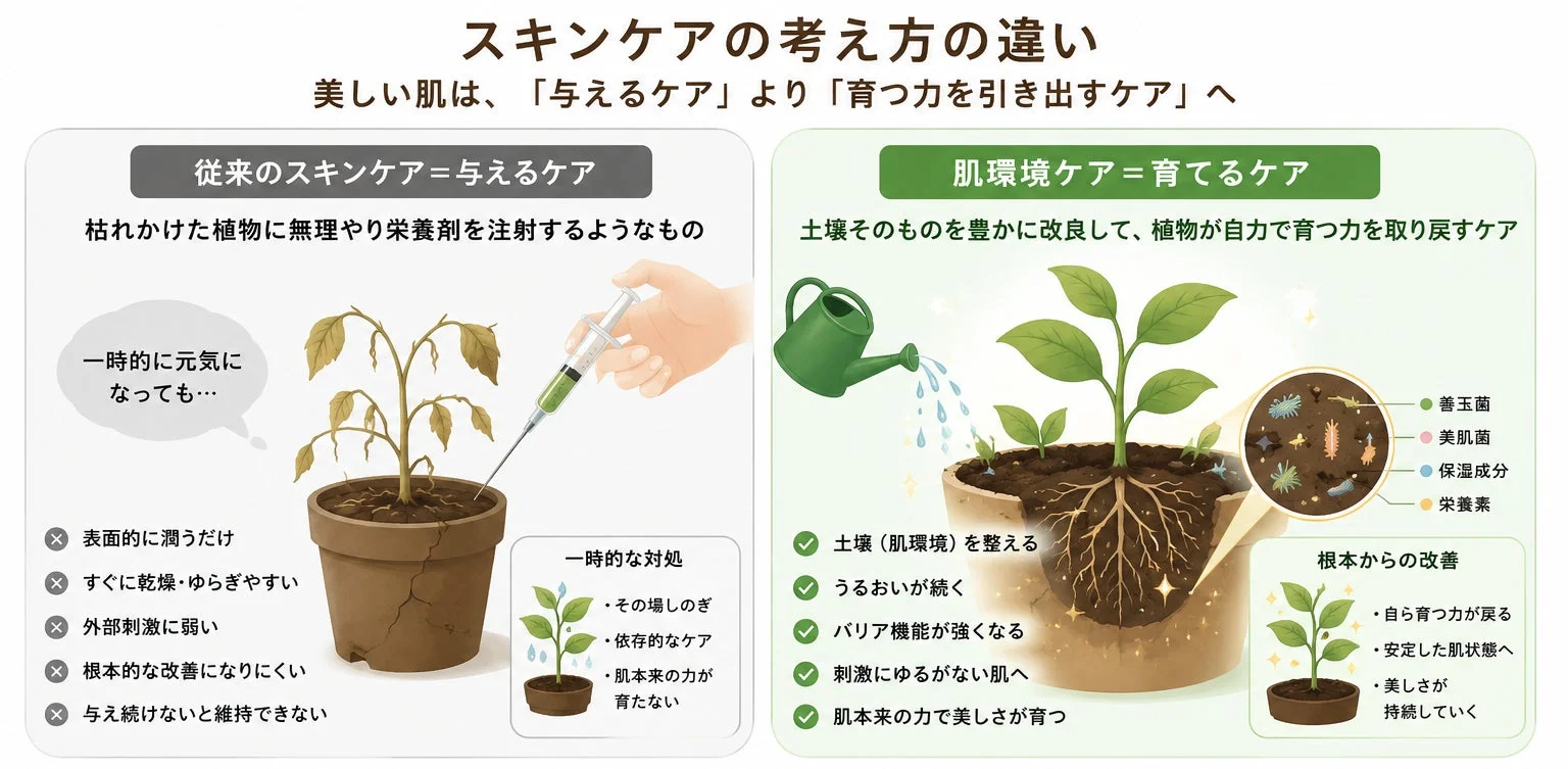 スキンケアの考え方の違い
