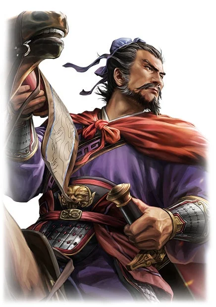 後漢の中郎将「SP盧植」のイラスト。馬に乗り、剣を携えた姿。