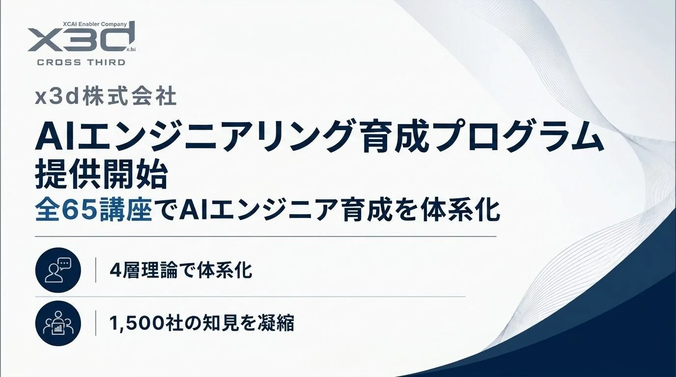 x3d AIエンジニアリング育成プログラム