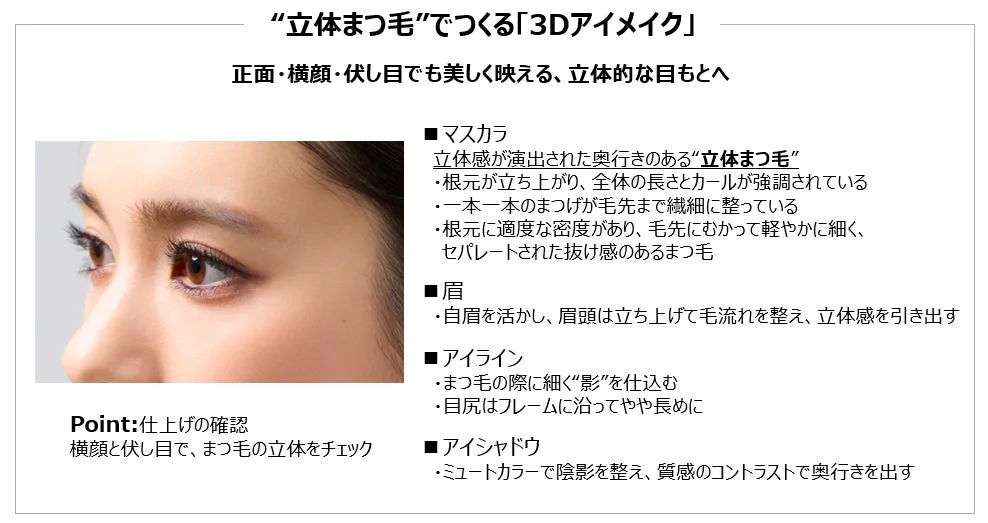 “立体まつ毛”でつくる「3Dアイメイク」