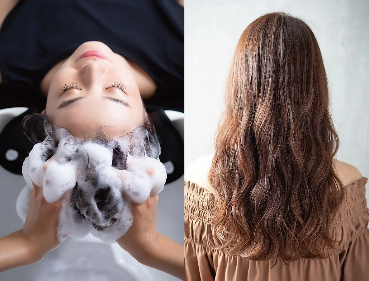 シャンプーとヘアスタイルの画像