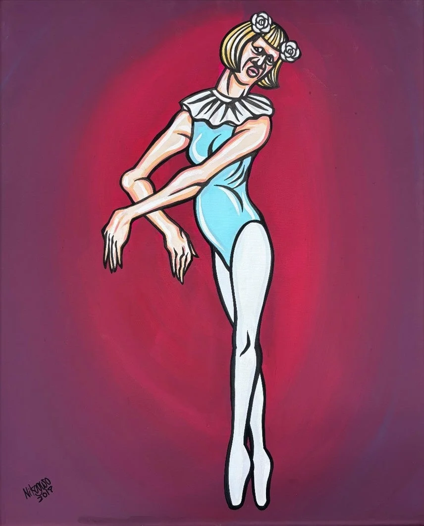 バレリーナ風女性の絵画
