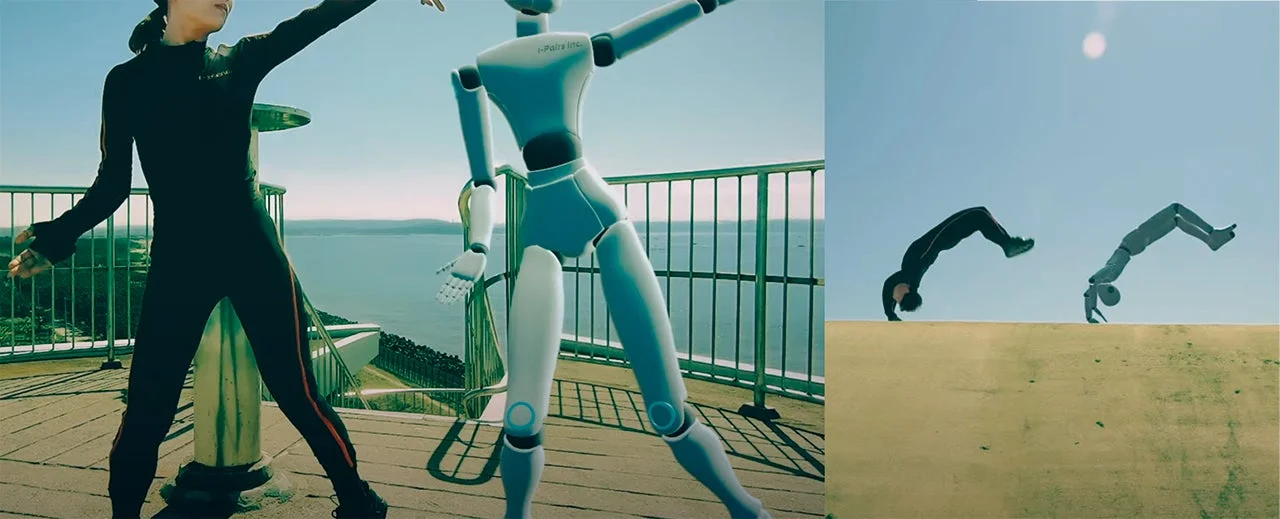 人間とロボットの様々なポーズ