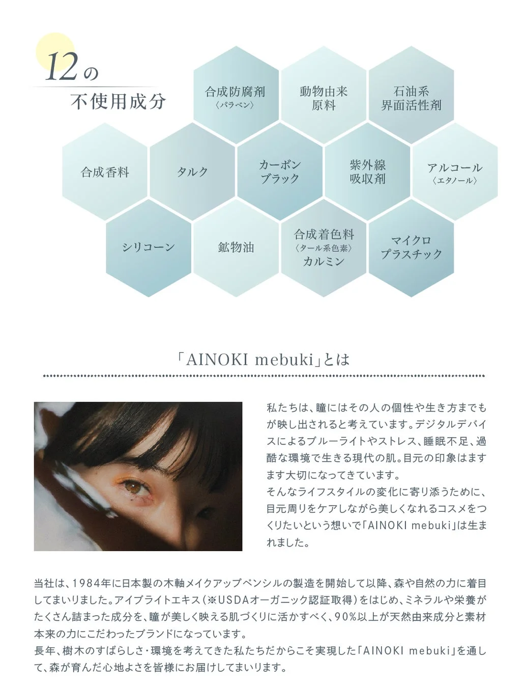 AINOKI mebuki 12の不使用成分