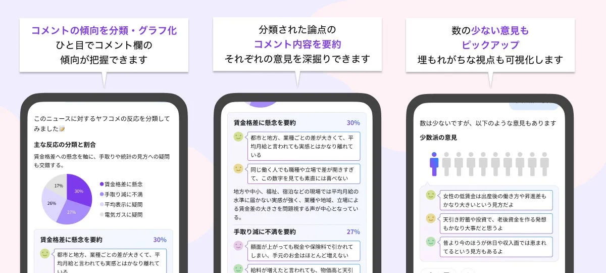 コメントの傾向分類と要約のデモ