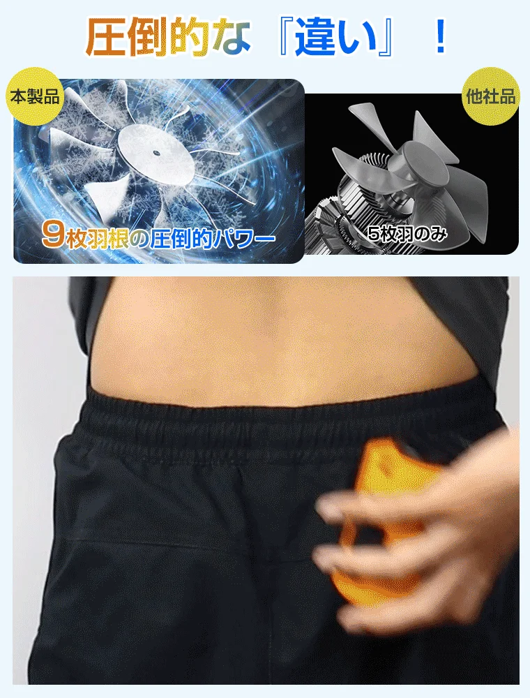 9枚羽根と5枚羽根の比較