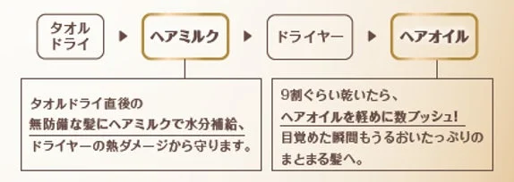 ヘアケア手順のイメージ